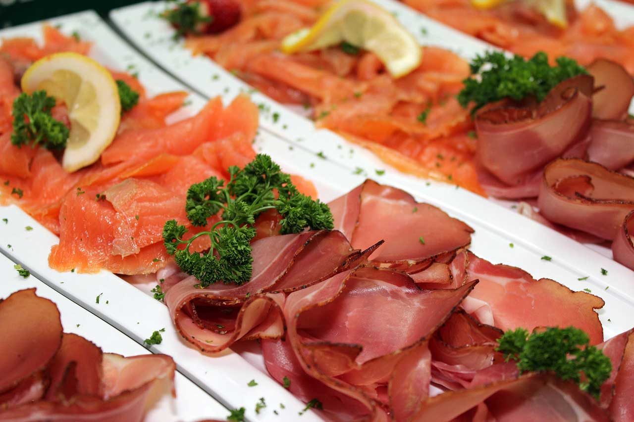salmon and ham